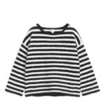 ARKET kleding 0DXJP1523 zwart wit donzige boxy-fit trui kinderen