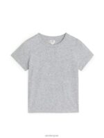 ARKET kleding 0DXJP1531 grijs gemêleerd T-shirt met ronde hals kinderen