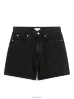 ARKET kleding 0DXJP153 zwart denimshort met hoge taille vrouwen