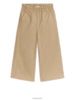 ARKET kleding 0DXJP1540 beige wijde katoenen broek kinderen