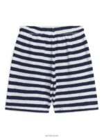 ARKET kleding 0DXJP1542 donkerblauw/strepen getextureerde jersey short kinderen - Image 2