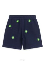 ARKET kleding 0DXJP1543 donkerblauw/robots robotgeborduurde sweatshorts kinderen - Image 2