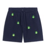 ARKET kleding 0DXJP1543 donkerblauw/robots robotgeborduurde sweatshorts kinderen