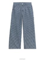 ARKET kleding 0DXJP154 hickory streep losse jeans van wilgenhout vrouwen