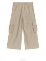 ARKET kleding 0DXJP1564 beige Utility linnen broek kinderen - Image 2