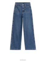 ARKET kleding 0DXJP156 blauw lupine hoog uitlopende stretchjeans vrouwen - Image 3