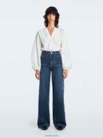 ARKET kleding 0DXJP156 blauw lupine hoog uitlopende stretchjeans vrouwen - Image 6