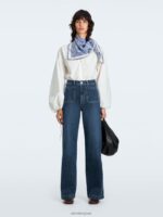 ARKET kleding 0DXJP156 blauw lupine hoog uitlopende stretchjeans vrouwen - Image 7