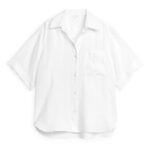 ARKET kleding 0DXJP15 wit linnen resortoverhemd vrouwen