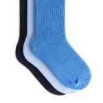 ARKET kleding 0DXJP1616 blauw/lichtblauw/zwart ribgebreide sokken, 3 paar kinderen