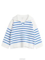 ARKET kleding 0DXJP1620 helder blauw/wit katoenen trui kinderen