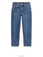 ARKET kleding 0DXJP163 blauw jade cropped slanke stretchjeans vrouwen