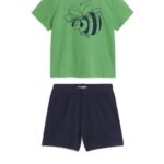 ARKET kleding 0DXJP1663 groen/hommel korte jersey pyjamaset kinderen