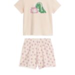 ARKET kleding 0DXJP1664 licht oranje/bloem korte jersey pyjamaset kinderen
