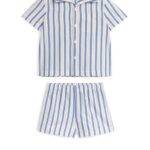ARKET kleding 0DXJP1666 blauw Wit katoenen pyjamaset kinderen