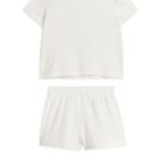 ARKET kleding 0DXJP1668 gebroken wit korte pointelle pyjamaset kinderen