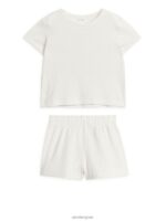 ARKET kleding 0DXJP1668 gebroken wit korte pointelle pyjamaset kinderen