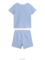 ARKET kleding 0DXJP1669 blauw Wit korte jersey pyjamaset kinderen - Image 2