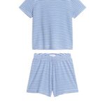 ARKET kleding 0DXJP1669 blauw Wit korte jersey pyjamaset kinderen