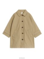 ARKET kleding 0DXJP1671 beige lange katoenen trenchcoat kinderen