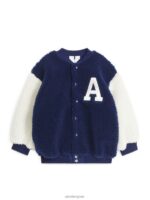ARKET kleding 0DXJP1677 blauw Wit Oversized varsityjack met stapels kinderen