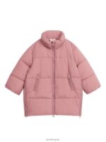ARKET kleding 0DXJP1678 stoffig roze halflange pufferjas kinderen