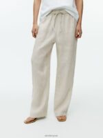 ARKET kleding 0DXJP168 beige linnen broek met trekkoord vrouwen - Image 2