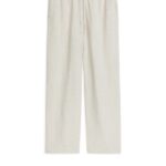 ARKET kleding 0DXJP168 beige linnen broek met trekkoord vrouwen