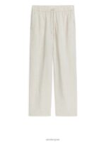 ARKET kleding 0DXJP168 beige linnen broek met trekkoord vrouwen