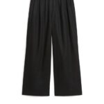 ARKET kleding 0DXJP169 zwart wijde linnen broek vrouwen