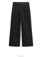ARKET kleding 0DXJP169 zwart wijde linnen broek vrouwen - Image 5