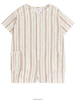 ARKET kleding 0DXJP1700 beige/strepen linnen rompertje kinderen