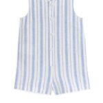 ARKET kleding 0DXJP1701 blauw/strepen mouwloze katoen-linnen romper kinderen
