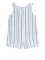 ARKET kleding 0DXJP1701 blauw/strepen mouwloze katoen-linnen romper kinderen