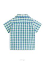 ARKET kleding 0DXJP1704 groen Blauw seersucker overhemd kinderen - Image 2