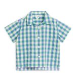 ARKET kleding 0DXJP1704 groen Blauw seersucker overhemd kinderen