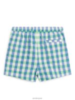 ARKET kleding 0DXJP1705 groen Blauw seersucker korte broek kinderen - Image 2