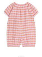 ARKET kleding 0DXJP1708 oranje/geruit seersucker rompertje kinderen - Image 2