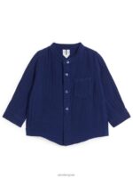 ARKET kleding 0DXJP1717 donkerblauw katoenen mousseline overhemd kinderen