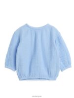 ARKET kleding 0DXJP1718 lichtblauw Kaasdoekblouse met ballonmouwen kinderen