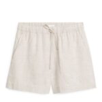 ARKET kleding 0DXJP171 beige linnen korte broek vrouwen