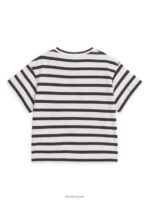ARKET kleding 0DXJP1723 donkerblauw/wit T-shirt met korte mouwen kinderen - Image 2