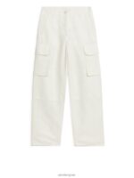 ARKET kleding 0DXJP173 wit cargobroek van linnenmix vrouwen