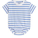 ARKET kleding 0DXJP1751 blauw Wit jersey rompertje met korte mouwen kinderen
