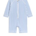ARKET kleding 0DXJP1752 blauw/streep lange seersucker uv-zwemoverall kinderen