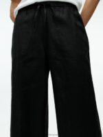 ARKET kleding 0DXJP176 zwart linnen broek met trekkoord vrouwen - Image 4