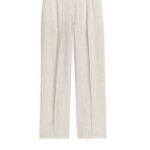 ARKET kleding 0DXJP177 licht beige linnen broek vrouwen