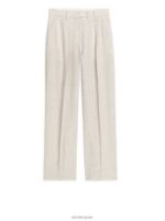 ARKET kleding 0DXJP177 licht beige linnen broek vrouwen