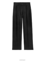 ARKET kleding 0DXJP178 zwart linnen broek vrouwen