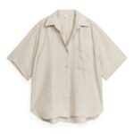 ARKET kleding 0DXJP17 ongeverfd linnen resortoverhemd vrouwen